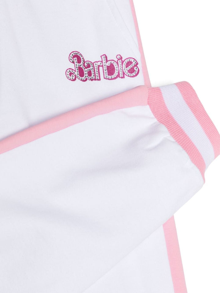 Pantaloni bambina bianchi/rosa
