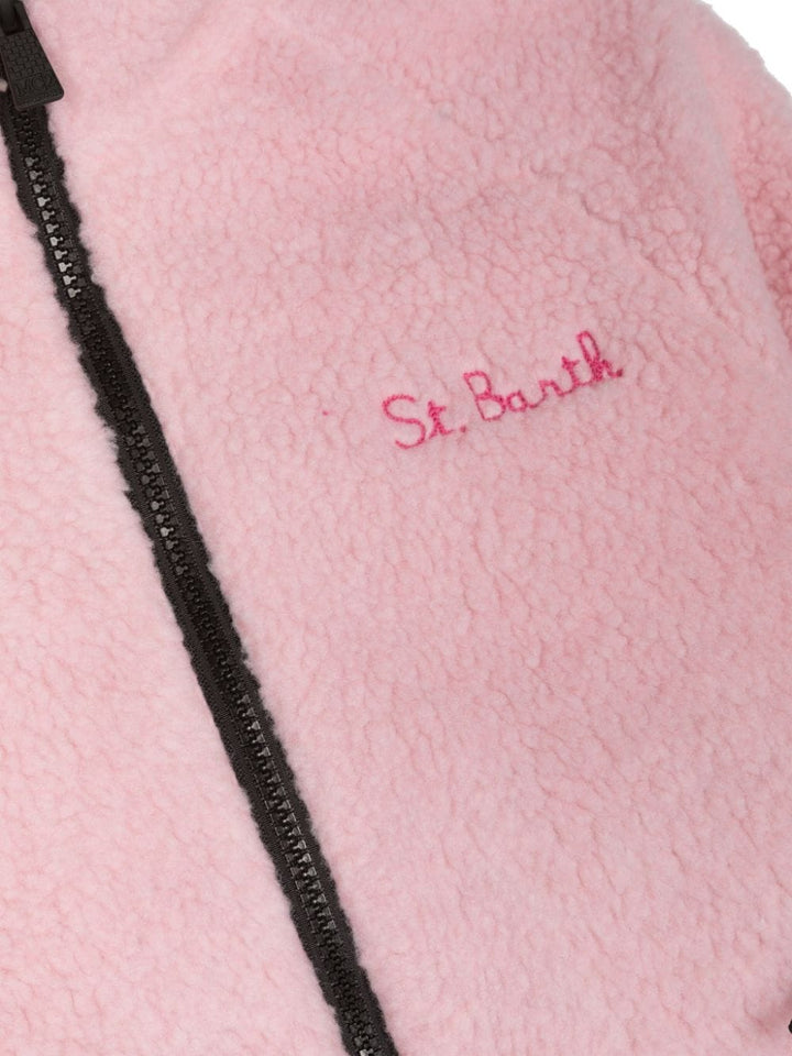 Giacca rosa chiaro unisex con logo ricamato