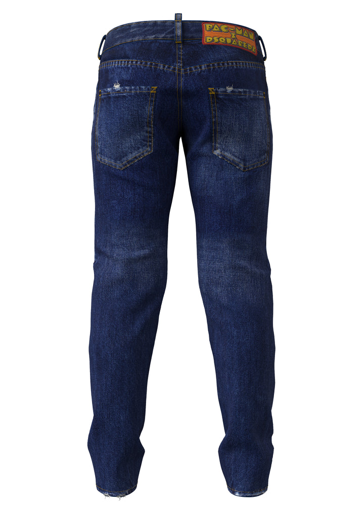 Jeans denim con applicazioni