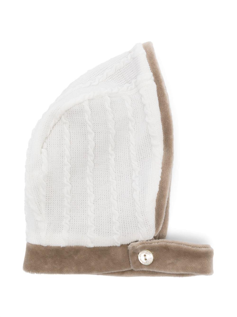Cappello bianco avorio e color sabbia unisex – Mancini Junior