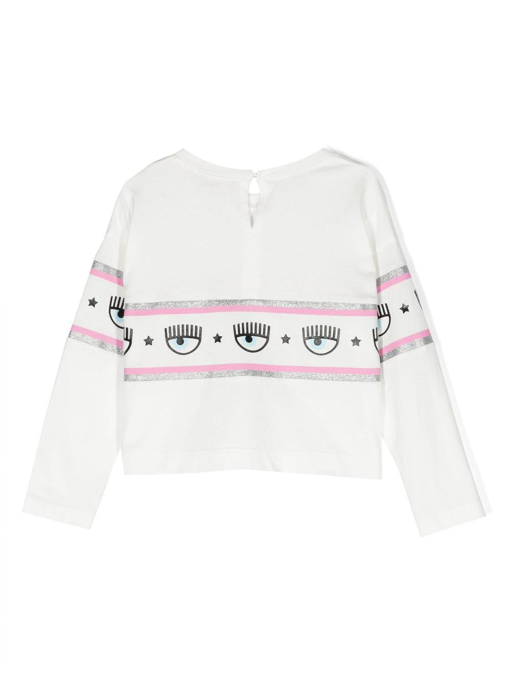T-shirt bianca con stampa logata
