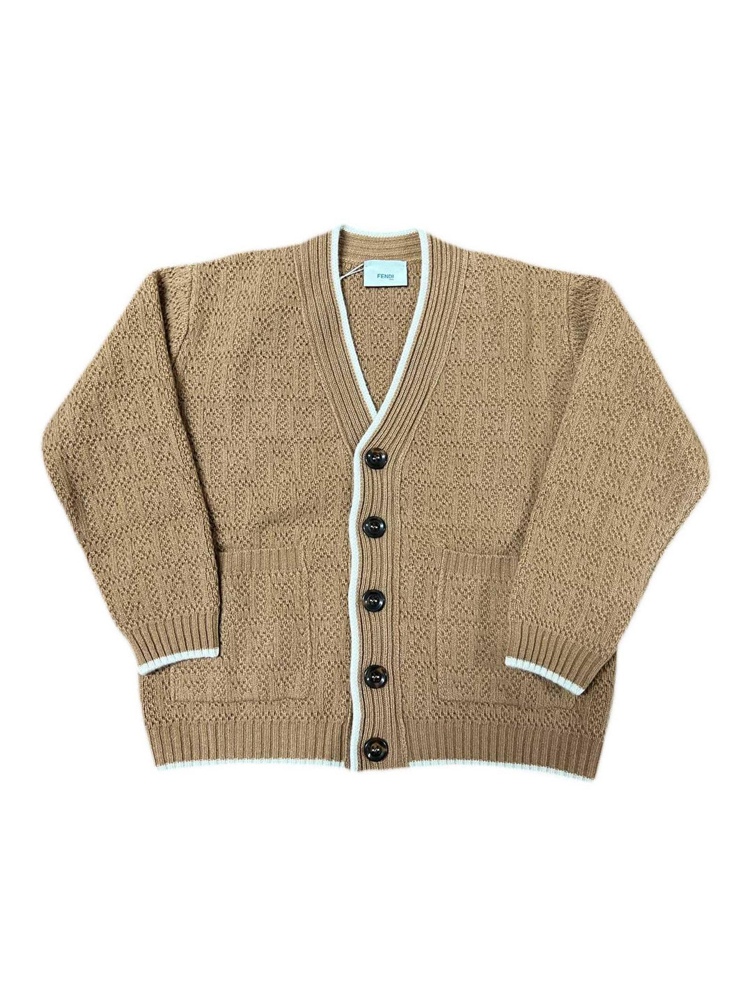 Cardigan marrone e bianco bambino
