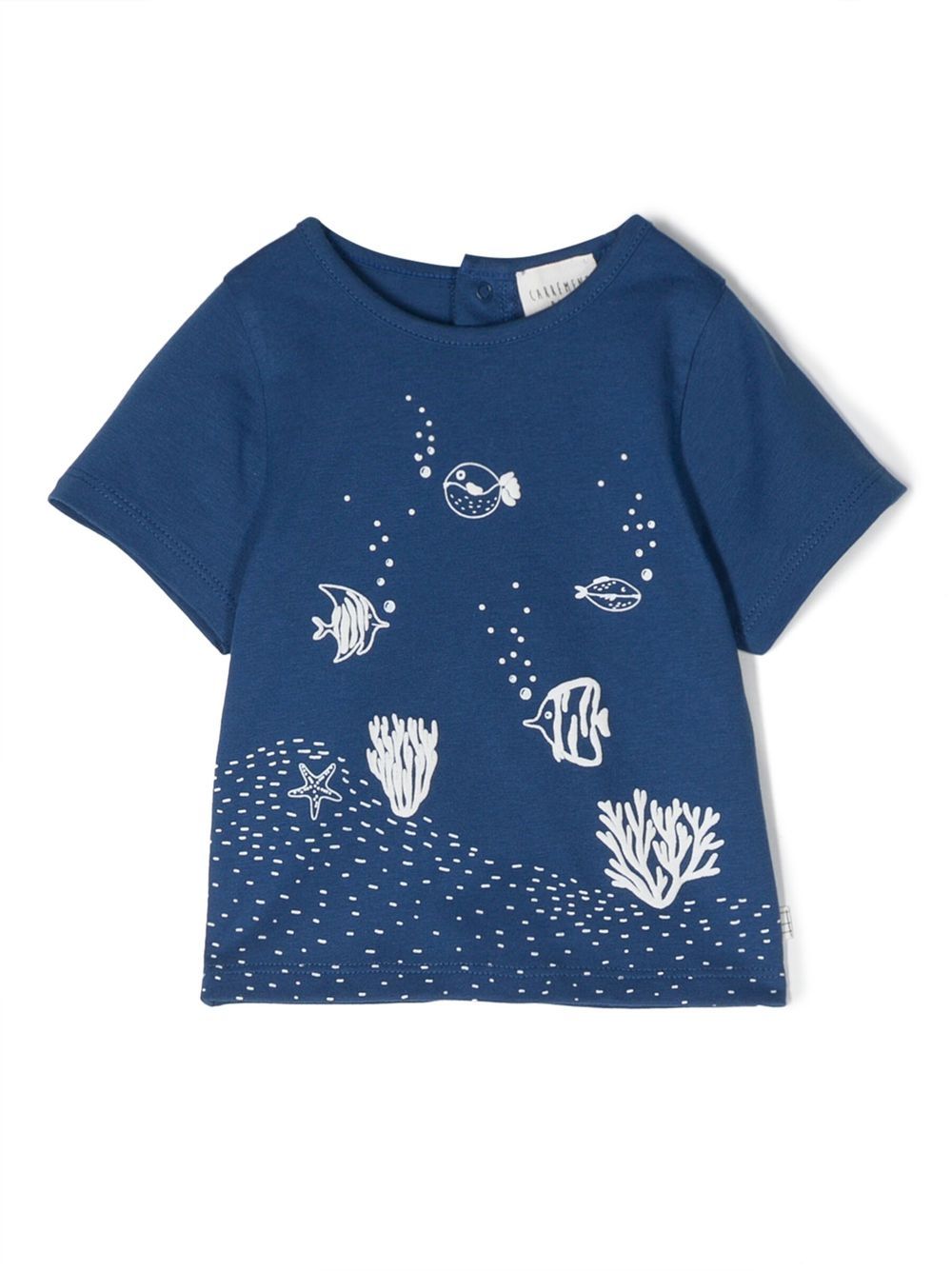 T-shirt blu con stampa