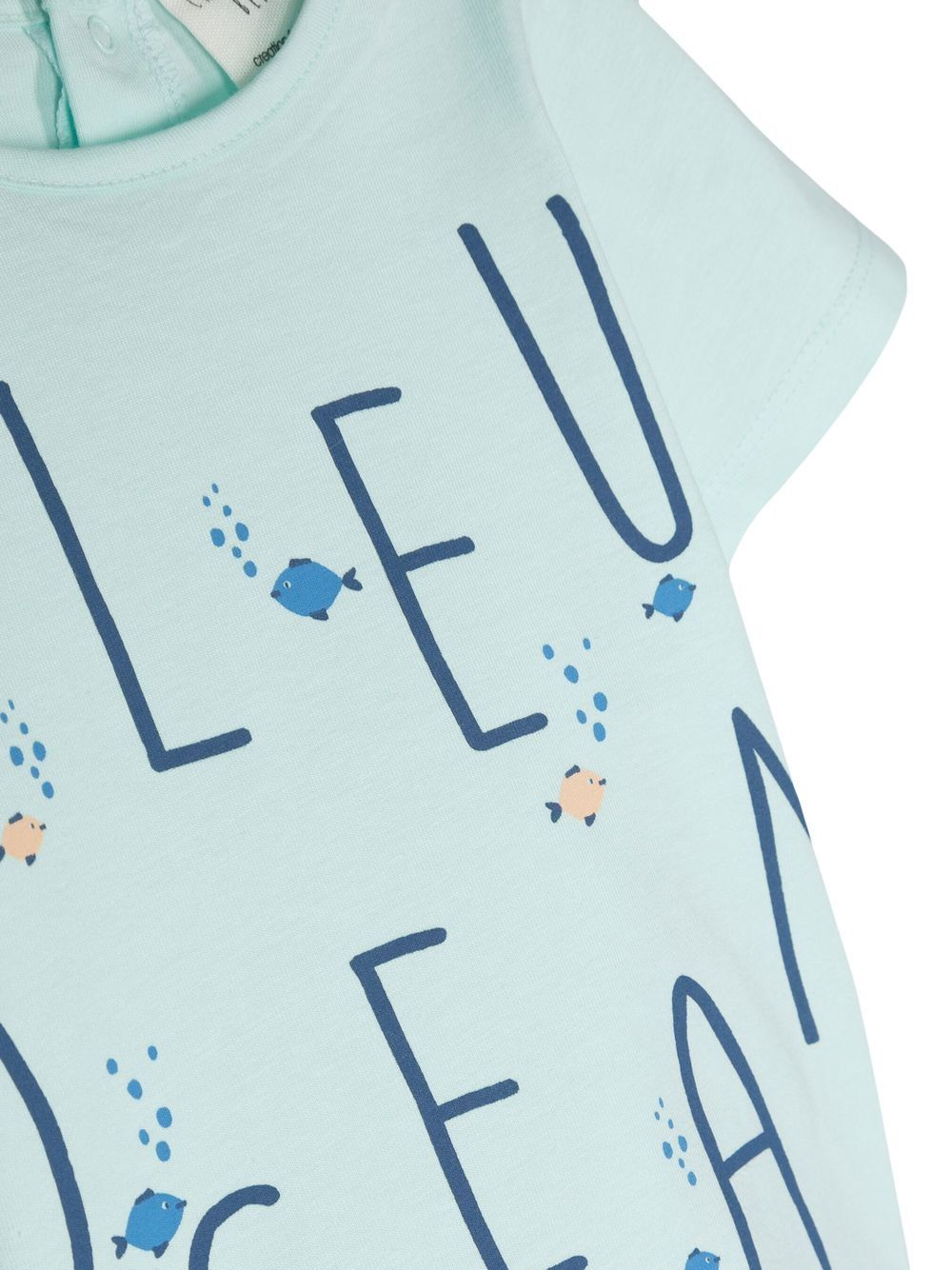 T-shirt blu con stampa