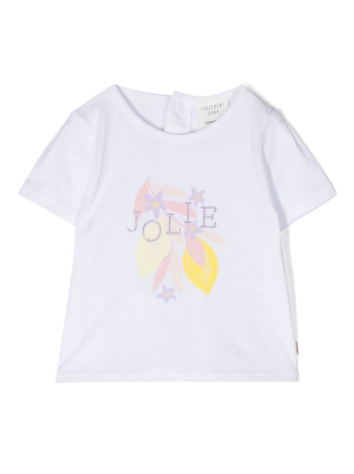 T-shirt bianca bambina con stampa