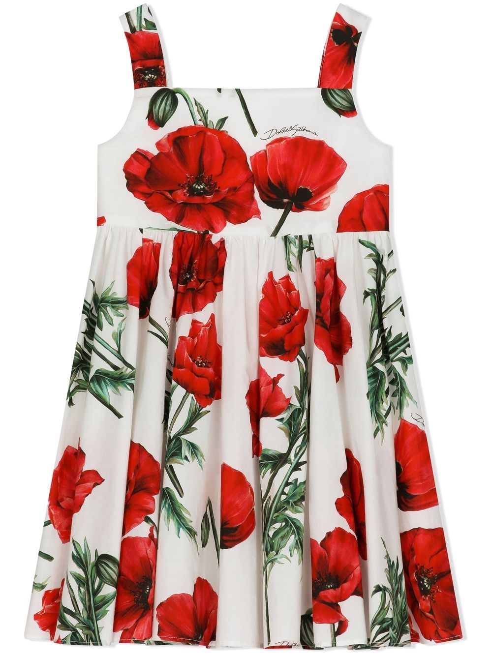 Robe fille blanche/rouge