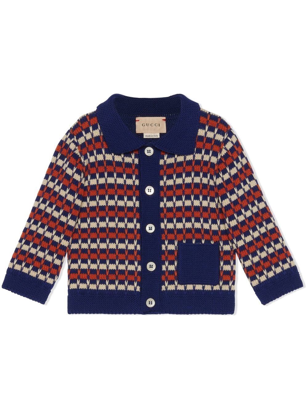 Cardigan blu/rosso neonato