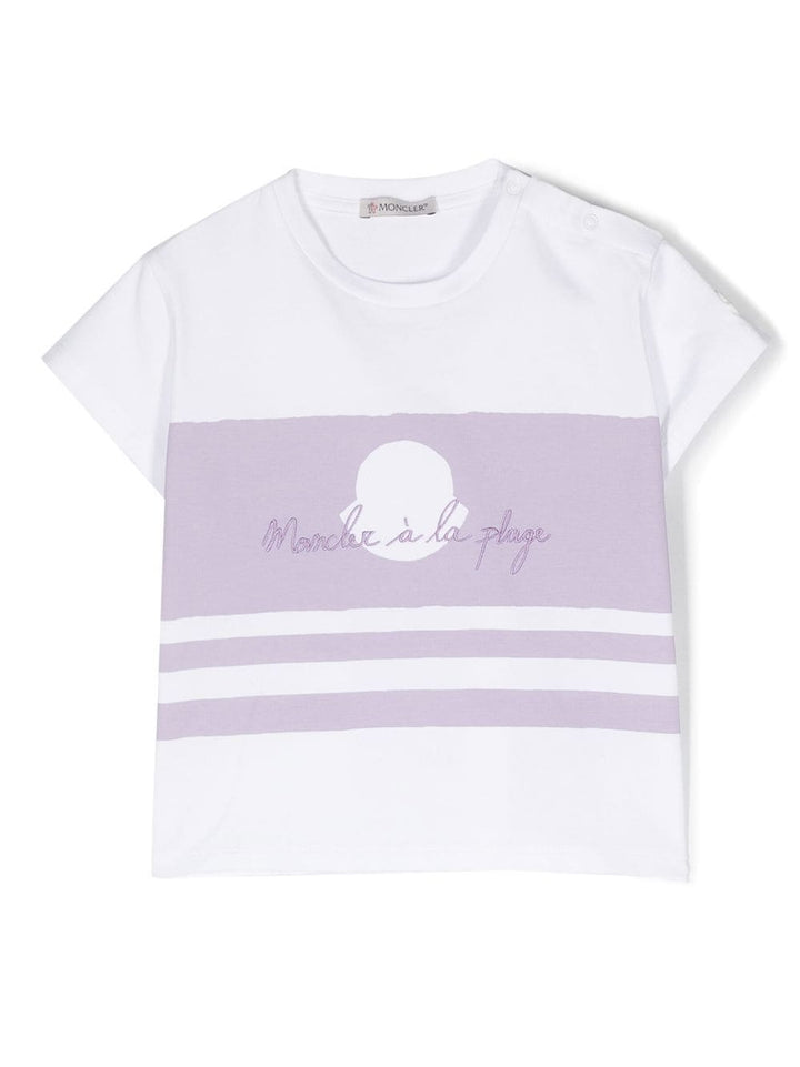 T-shirt bianco/lilla unisex