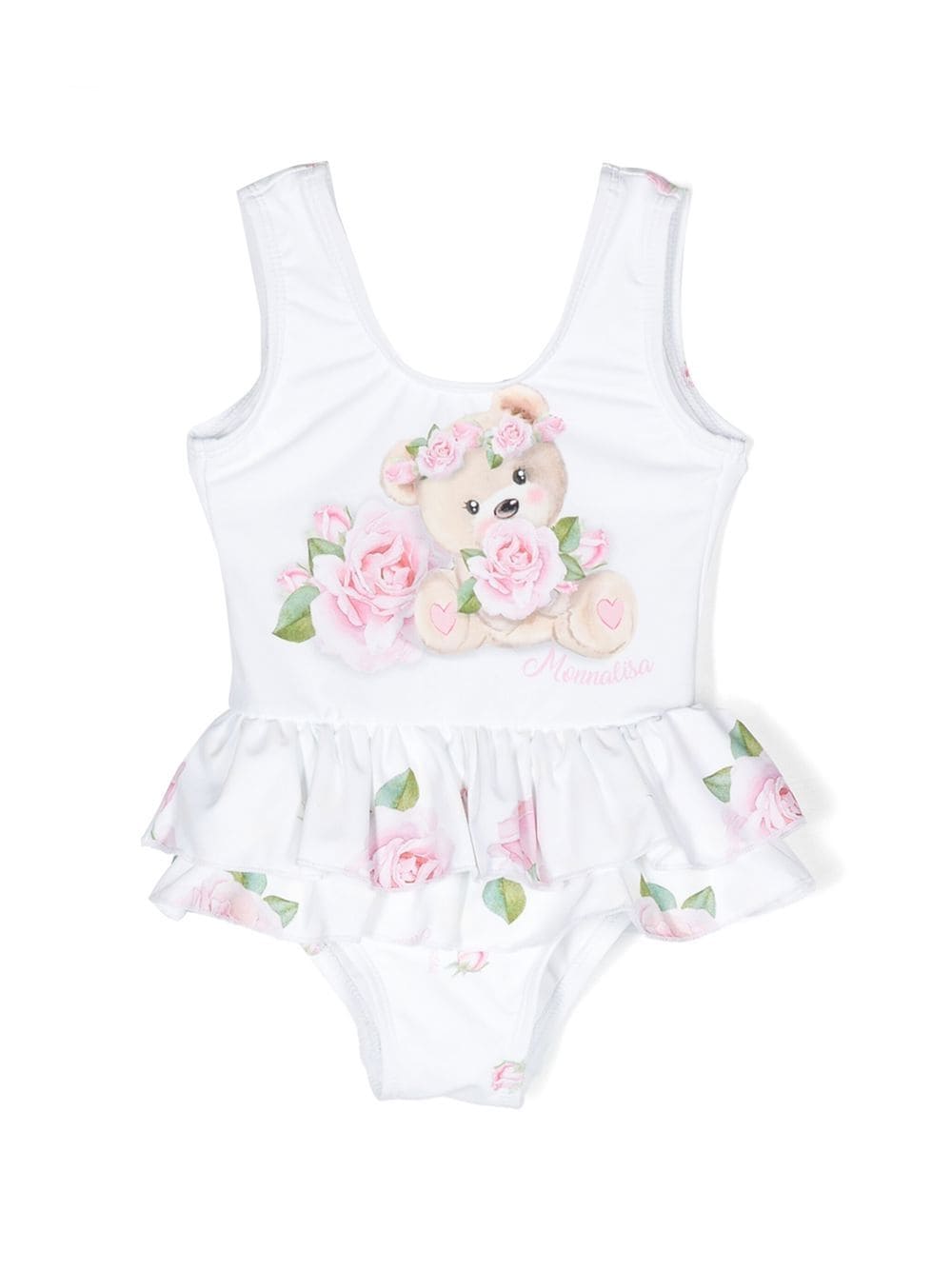 Costume bianco/rosa neonata