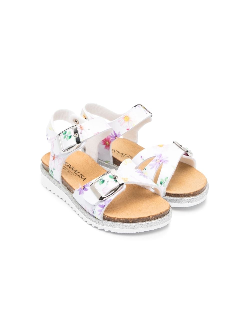 Sandali bianchi/multicolor  bambina