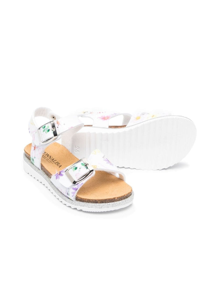 Sandali bianchi/multicolor  bambina