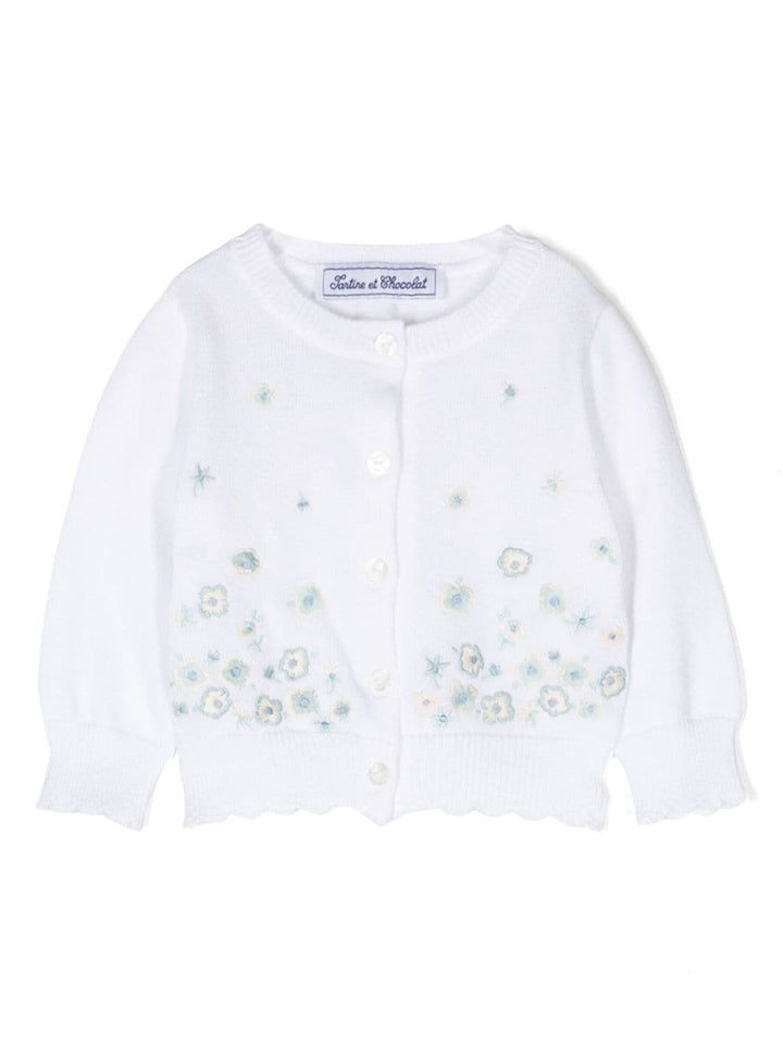 cardigan bianco neonata