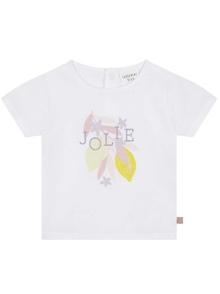 T-shirt bianca bambina con stampa