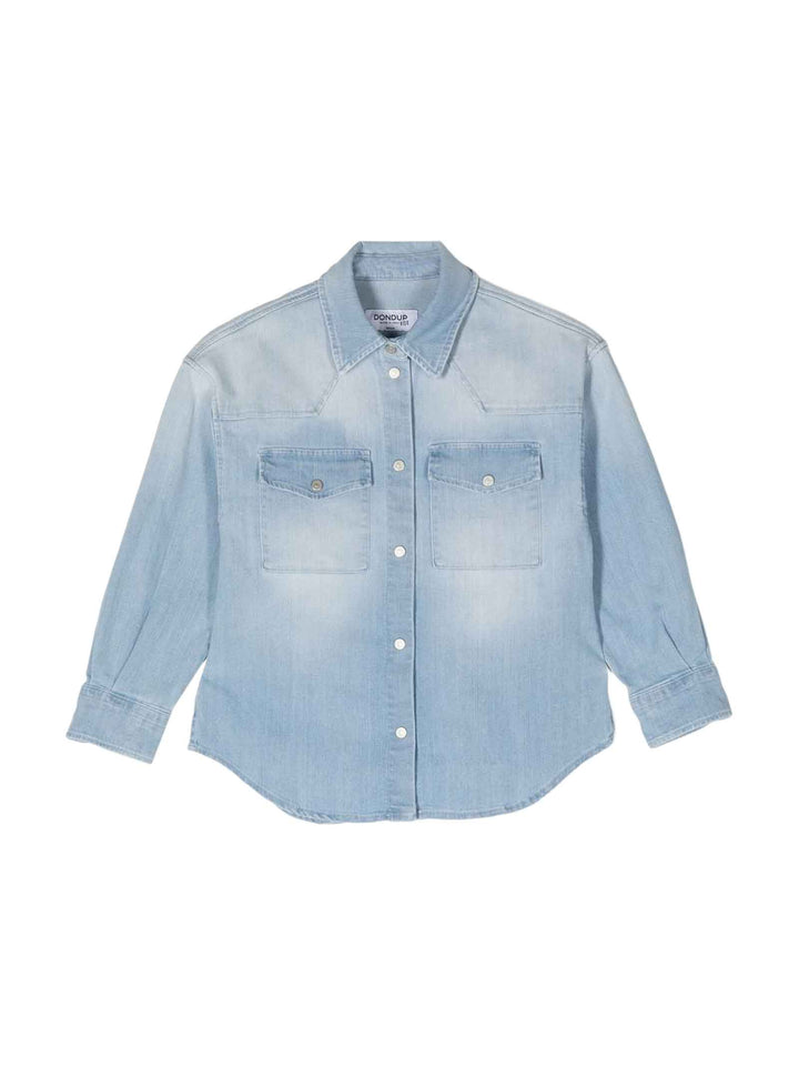 Camicia blu denim bambina