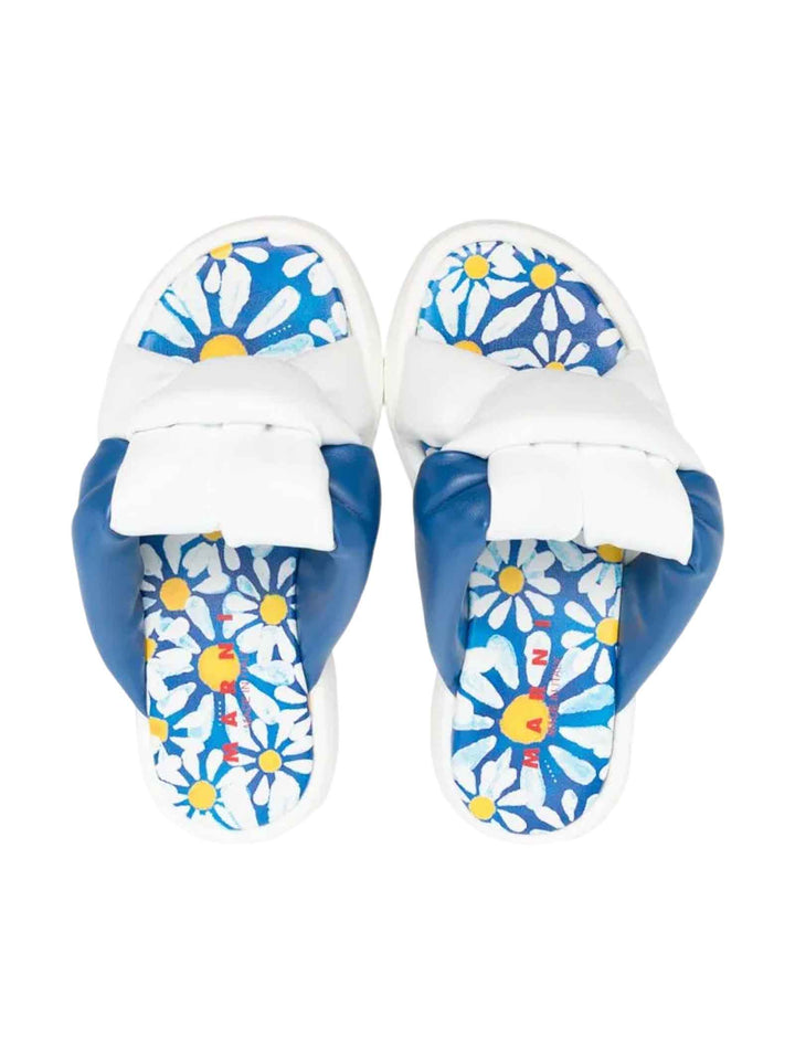 Sandales unisexes blanc/bleu