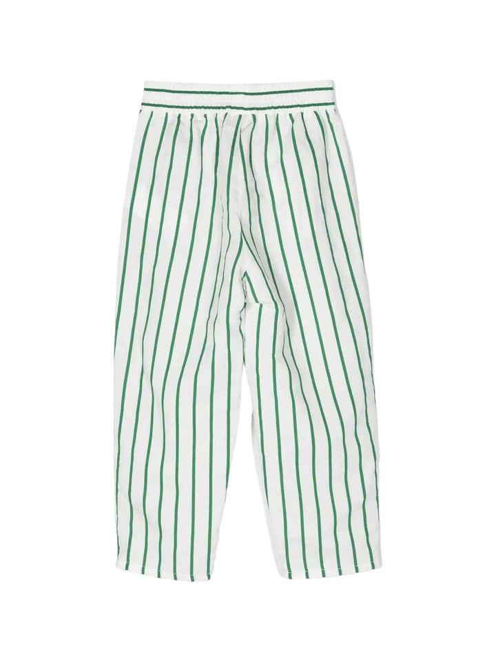 Pantalon fille blanc/vert