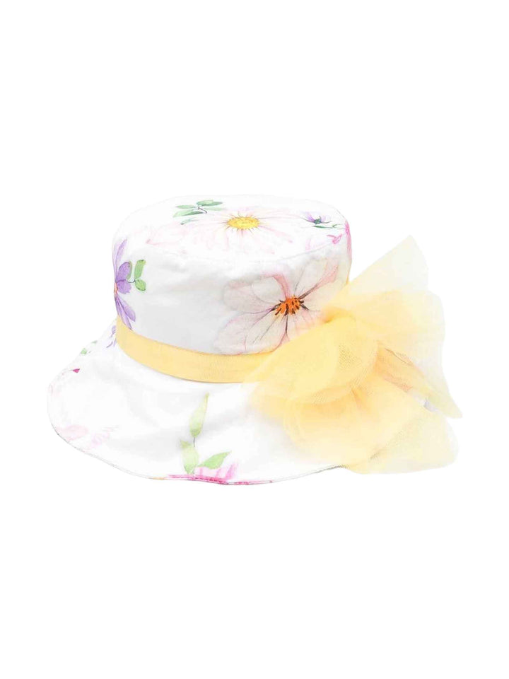 Cappello bianco/ multicolor bambina