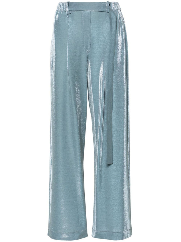 Pantaloni donna blu metallico