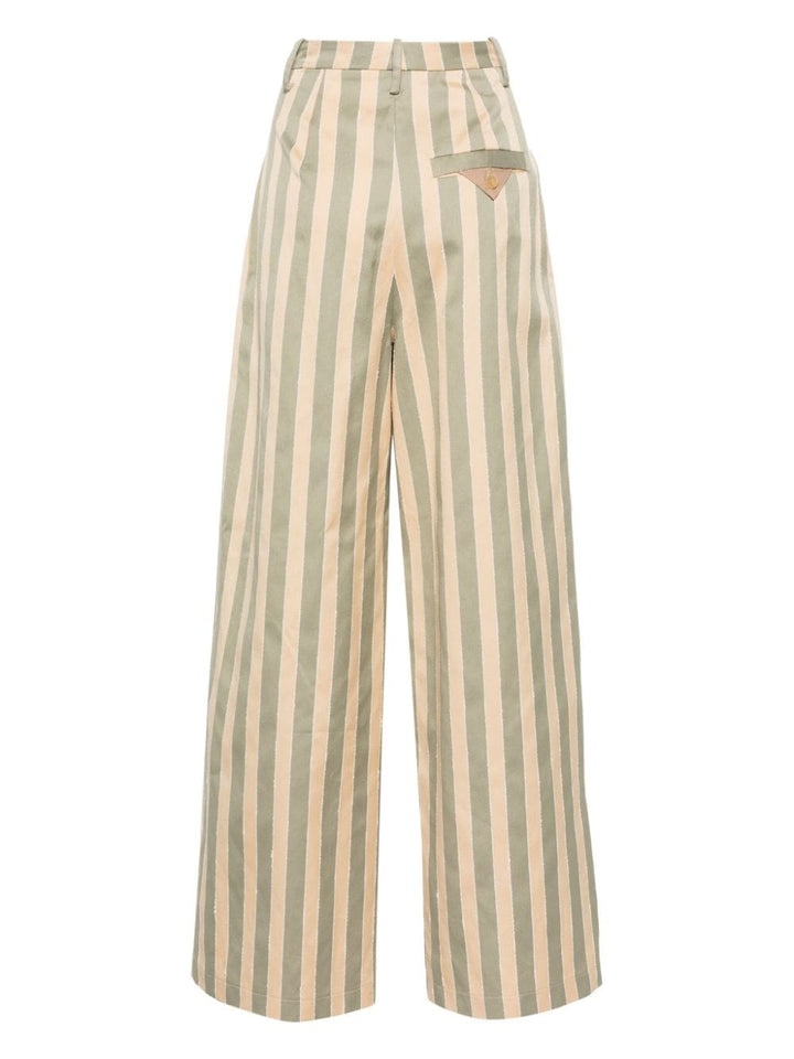 Pantaloni donna verde/beige