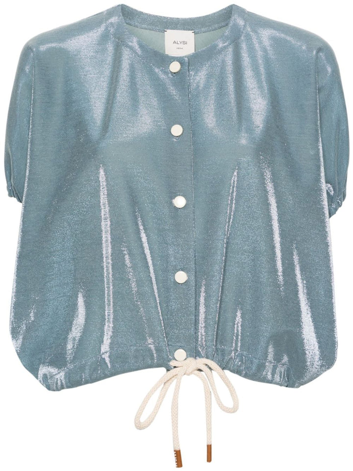 Camicia donna blu/grigio