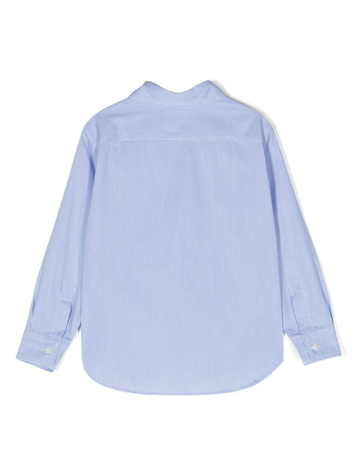 chemise rayée bleu clair bébé