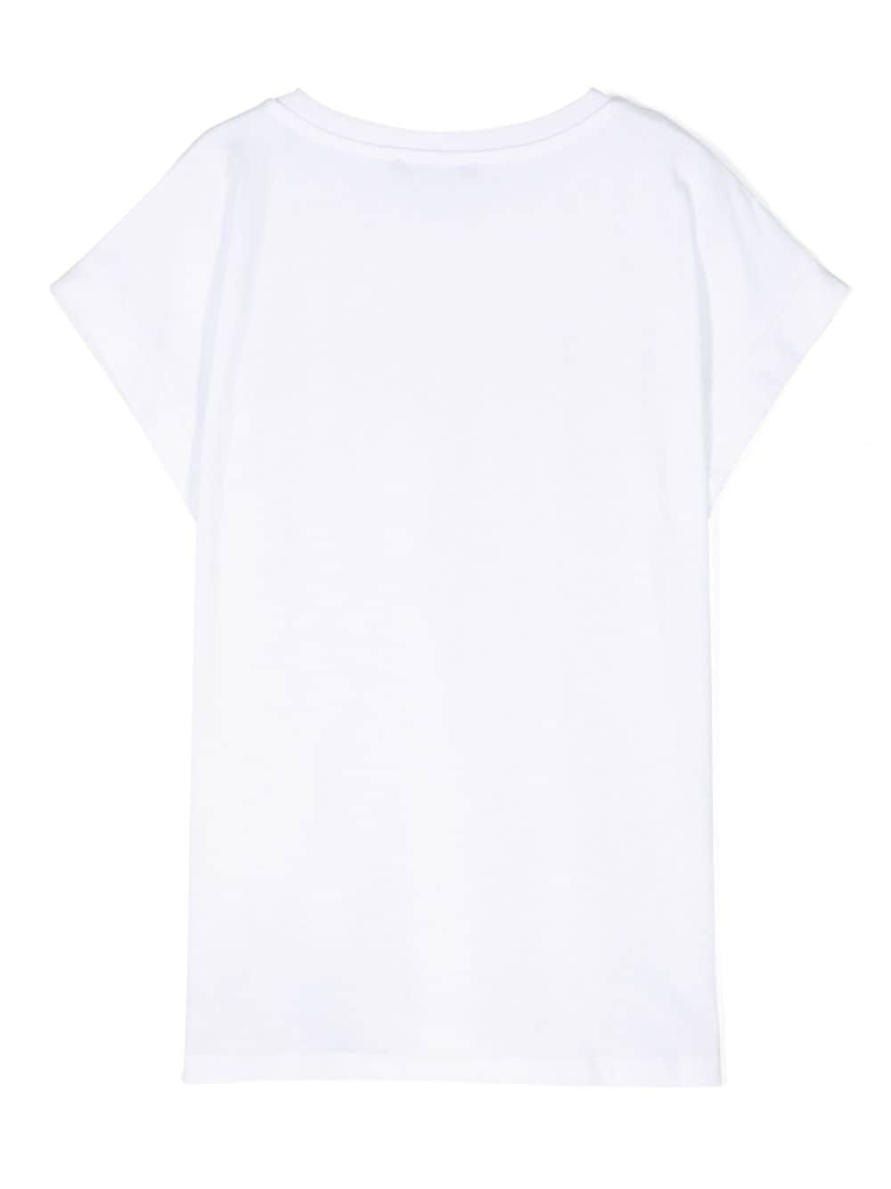 T-shirt bianca/oro bambina