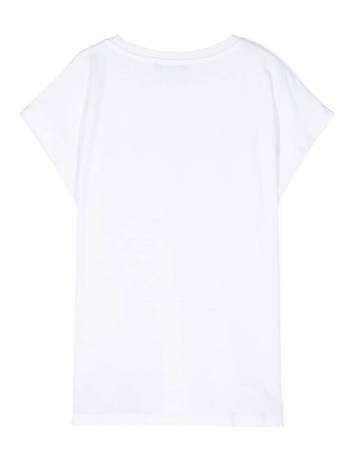 T-shirt bianca/oro bambina