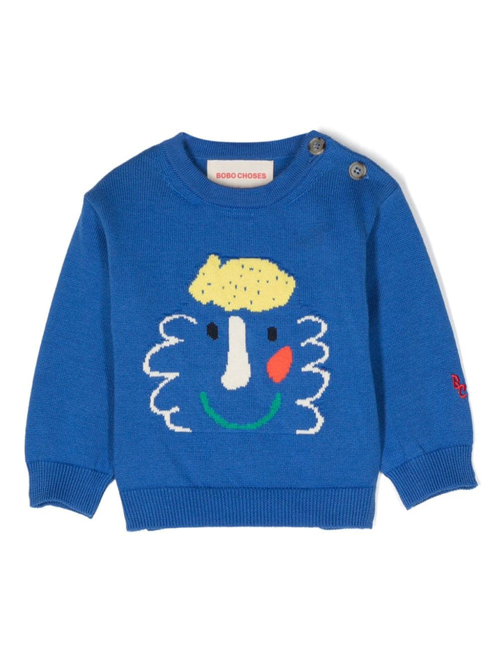 Maglione blu/multicolore  neonato unisex