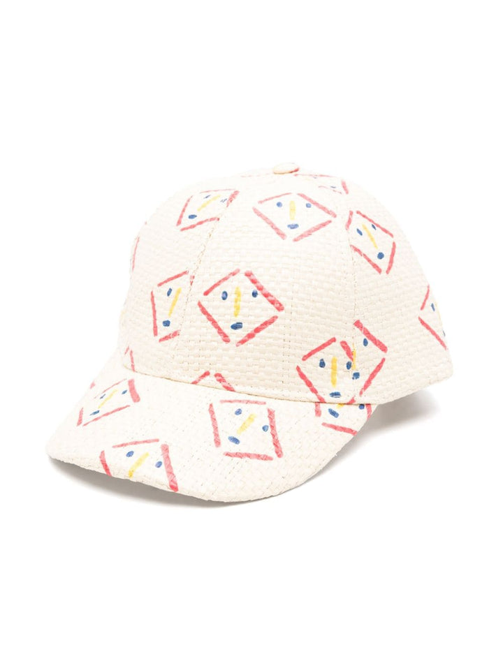 Cappello beige/multicolore bambino