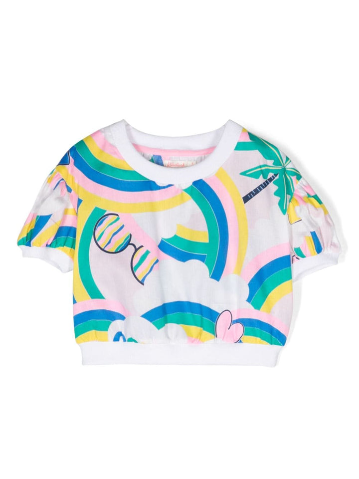 T-shirt bambina bianca/multicolore