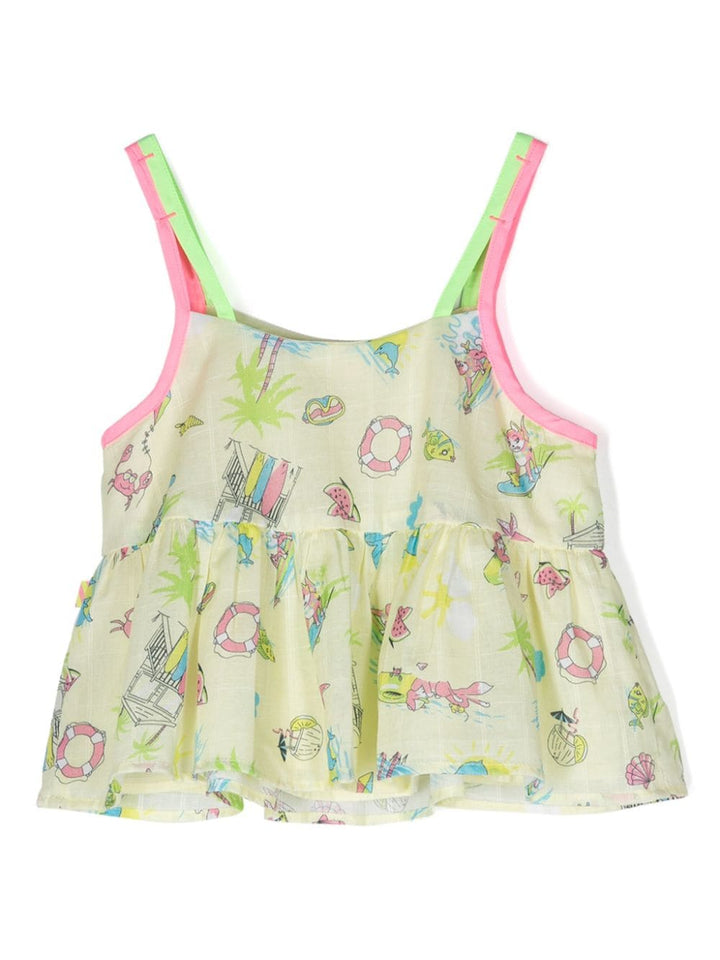 Top bambina giallo/multicolore