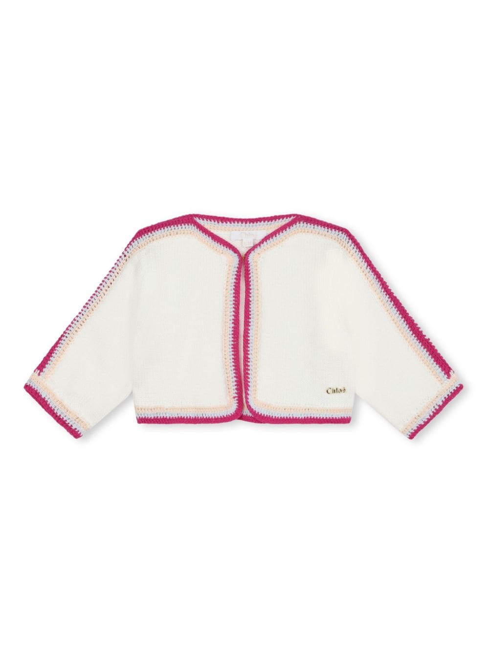 Cardigan bianco/rosa neonata