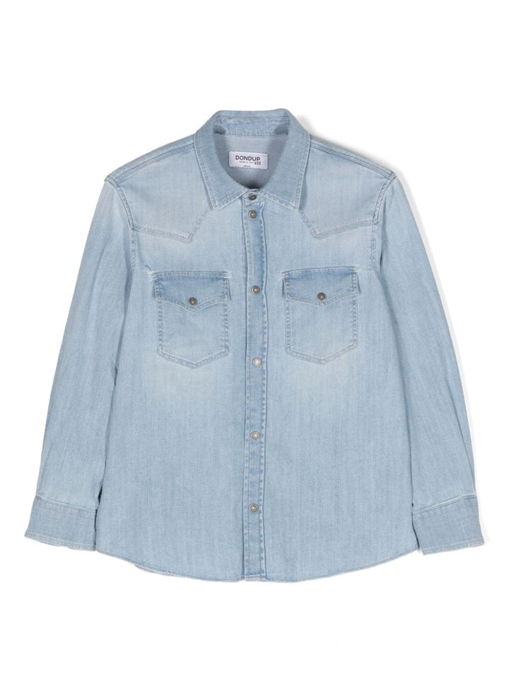 chemise en jean bleu bébé