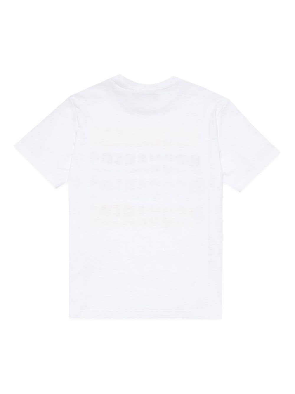 T-shirt blanc à imprimé multicolore