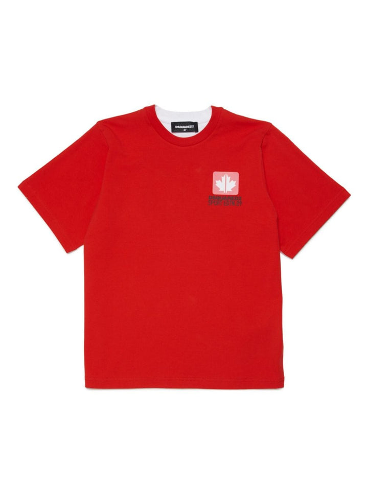 T-shirt rouge unisexe