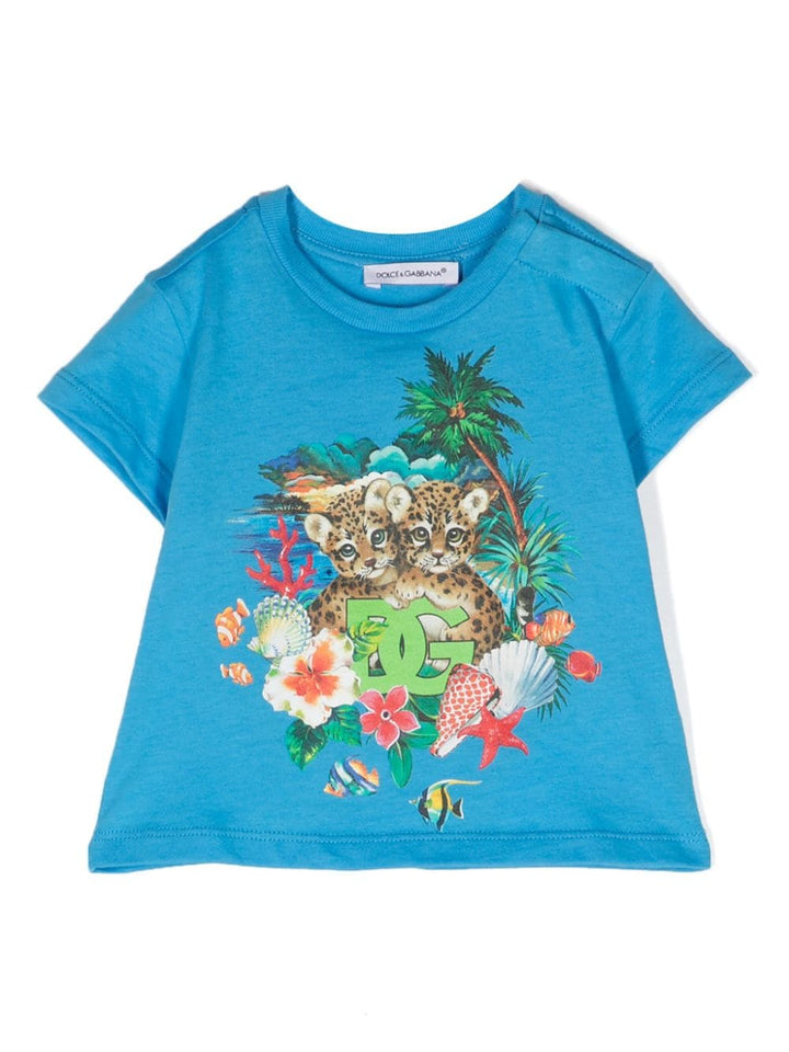 t-shirt bleu bébé