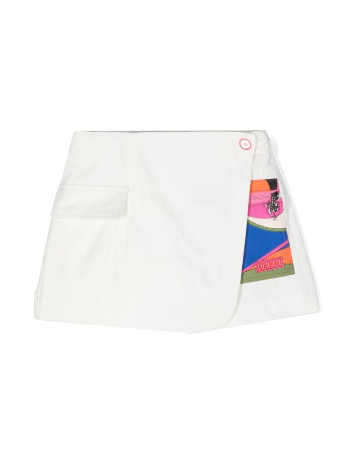 Shorts bianco/multicolore bambina