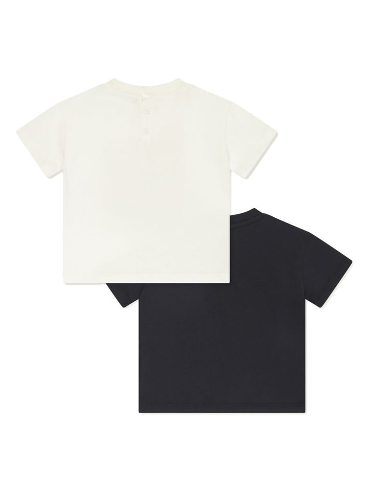 Set T-shirt bianco/blu neonato