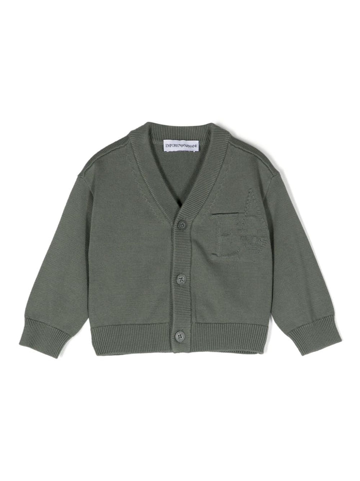 Cardigan verde neonato