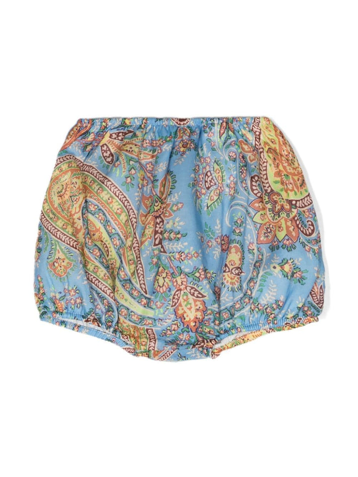 Pantaloncini neonata celeste/multicolore