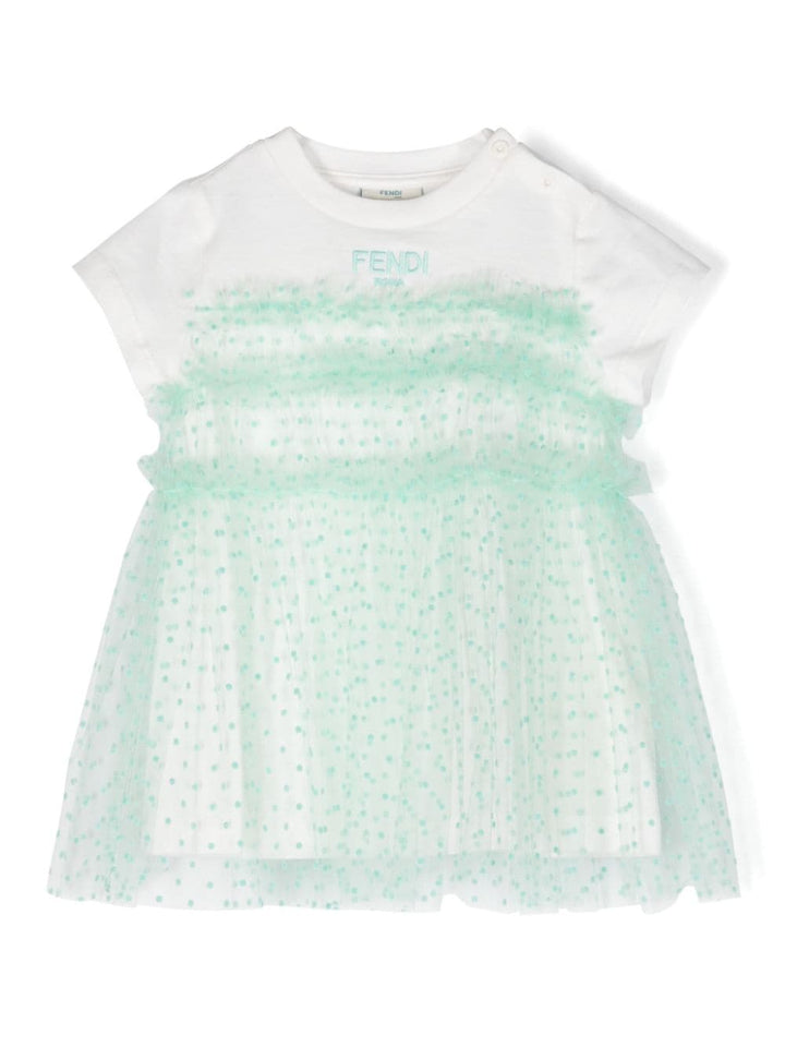 Robe bébé blanc/vert