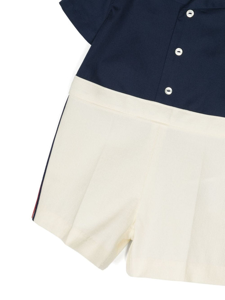 Tutina blu navy/bianco neonato