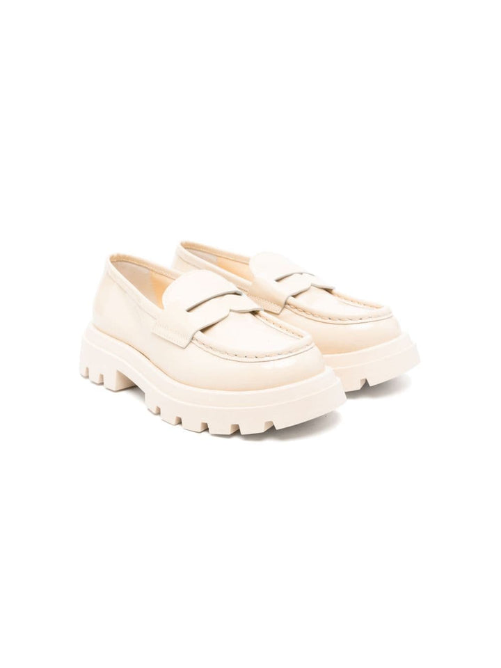 Mocassins fille beiges