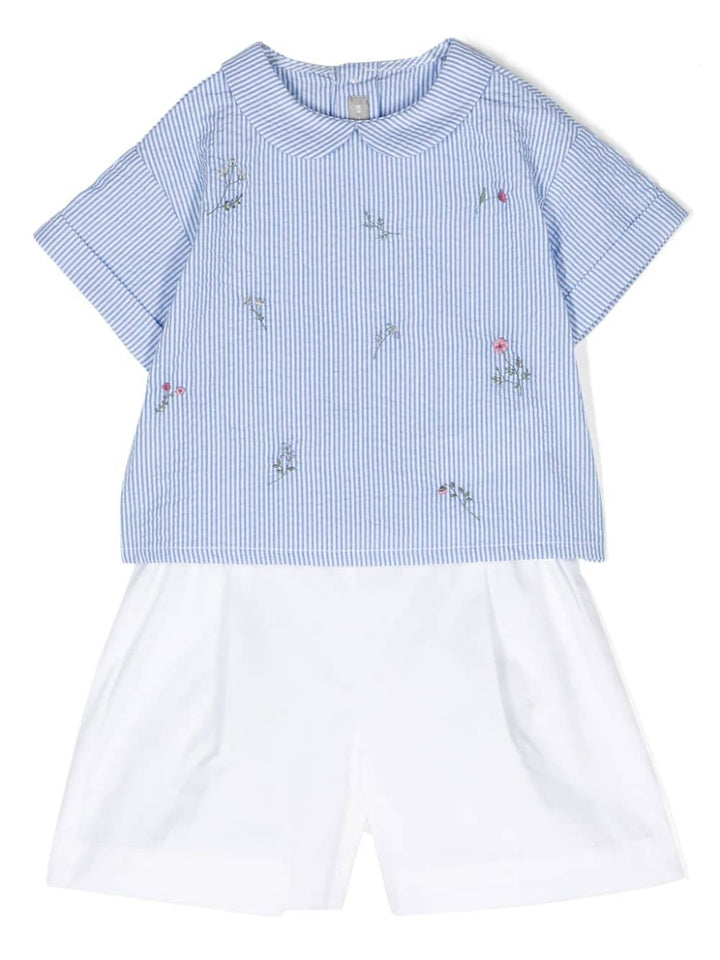 tenue bleu bébé/blanc