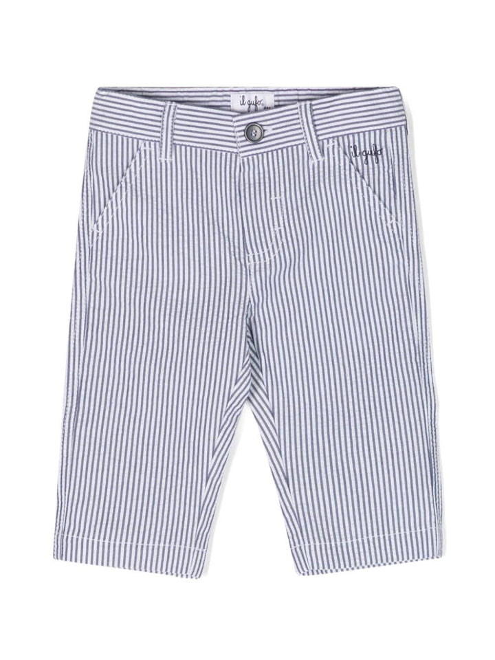 Pantalon bébé bleu/blanc