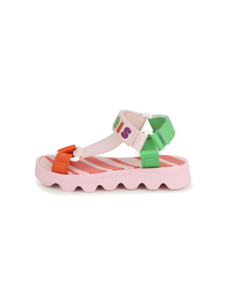 Sandales fille rose/vert