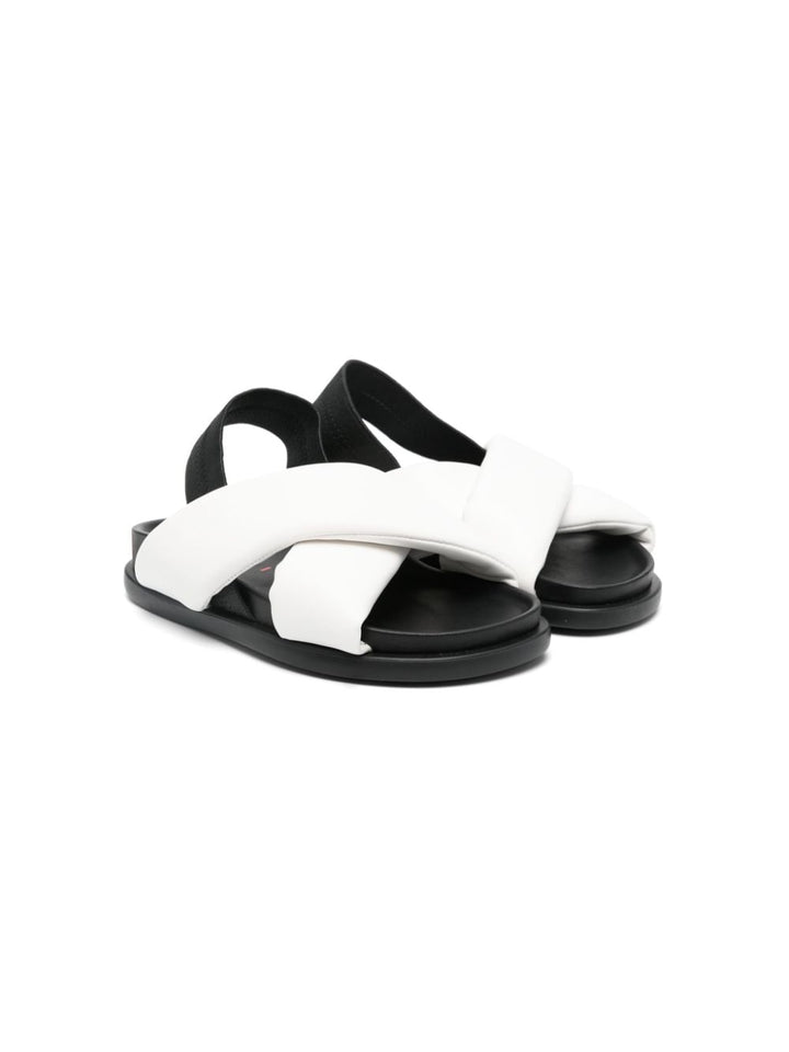 Sandales fille blanc/noir
