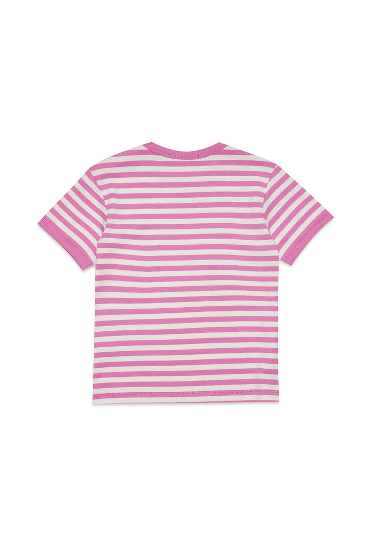 T-shirt bianca/rosa bambina