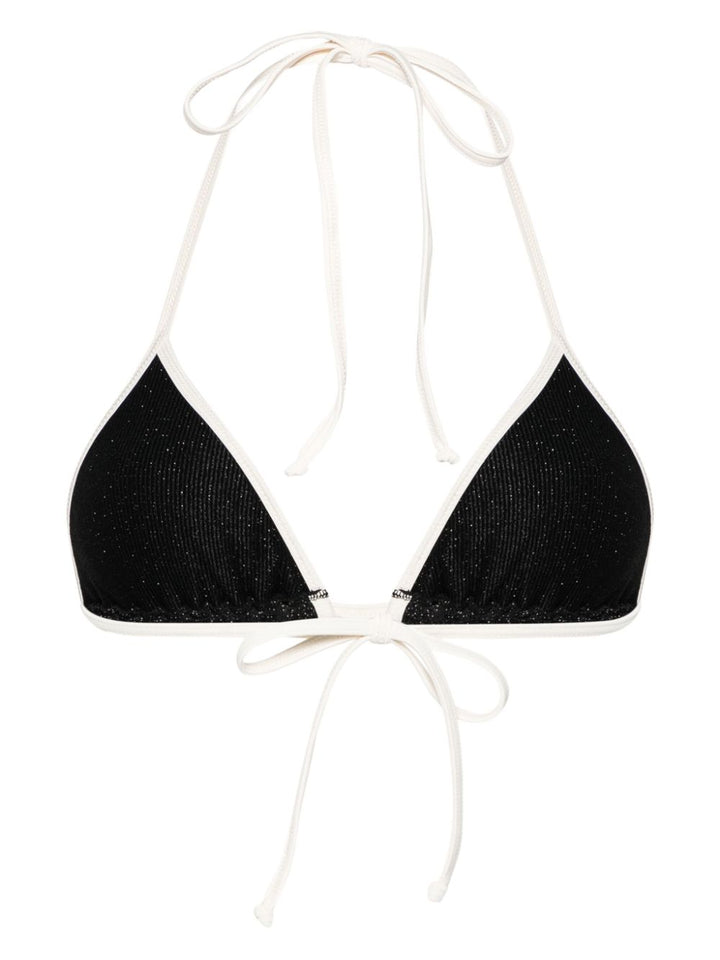 Top bikini nero/bianco donna