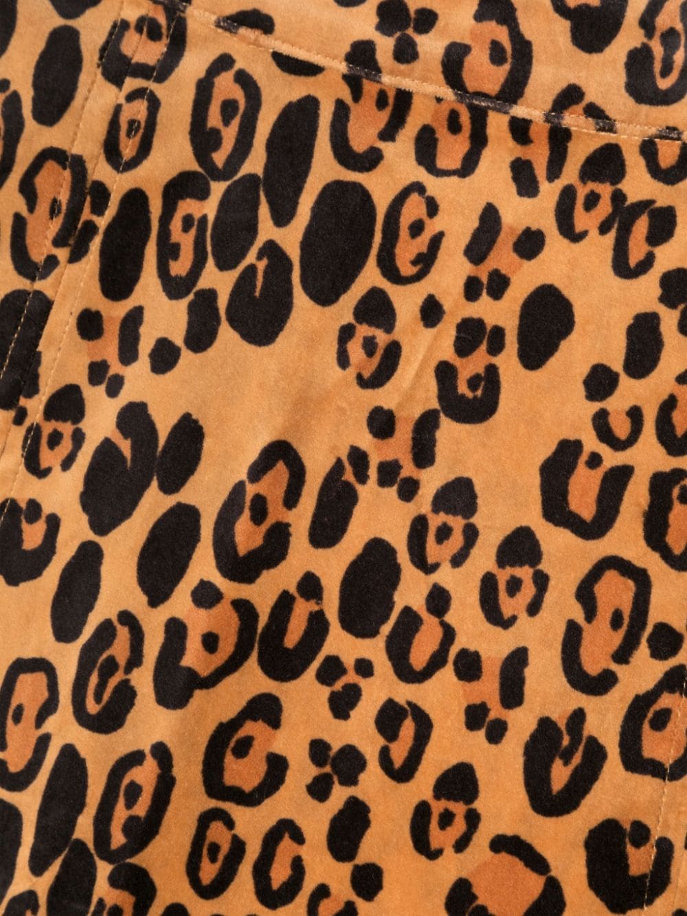 Mini jupe léopard en velours marron caramel pour fille